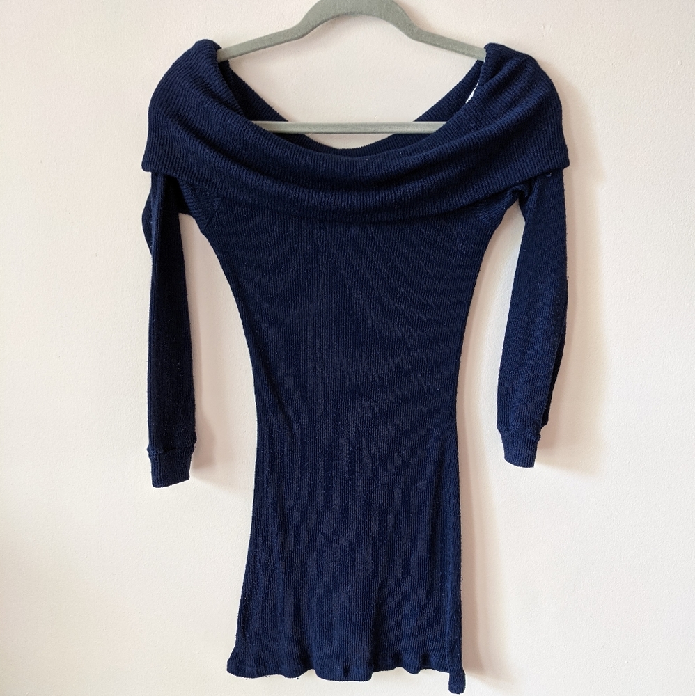 Sexy ribbed off the shoulder sweater dress / tunic